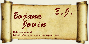 Bojana Jovin vizit kartica